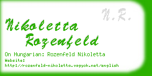 nikoletta rozenfeld business card